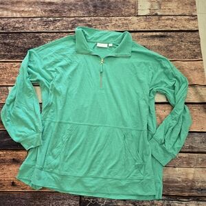 Elle Teal Quarter-Zip Pullover